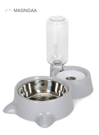 Cat Dog Food Dish Bowl, Pet Food Dish Bowl And Auto Gravity Pet Water Dispenser, Cat Bowl Set For Small Medium Dogs And Cats
